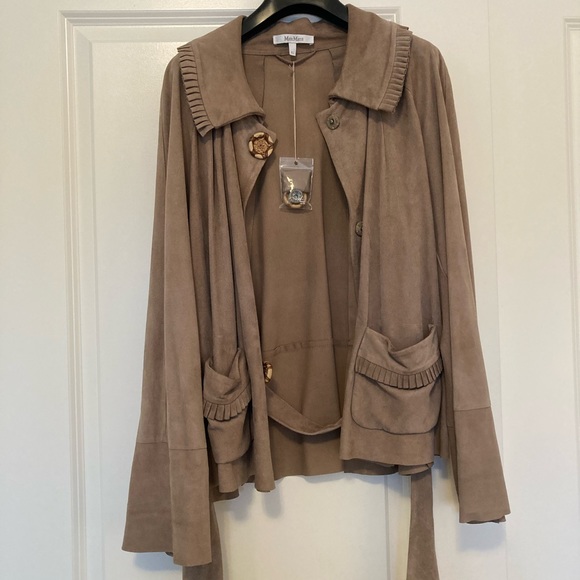 MaxMara Italian suede luxury jacket, size 12-14 - Picture 11 of 12